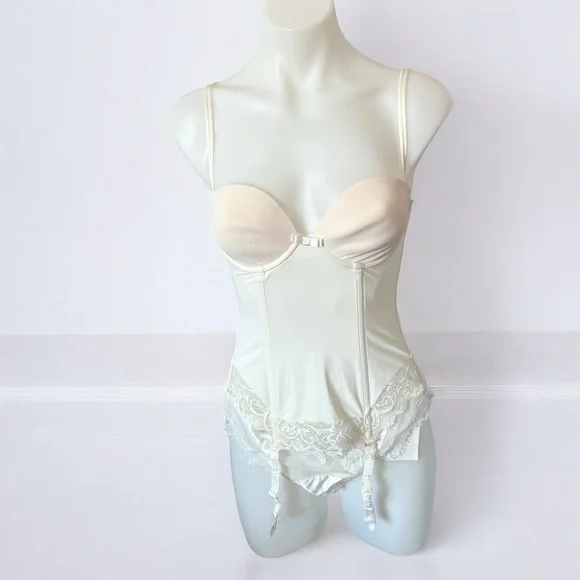 Simone Perele Women's Corset Bra Removable Straps & Garters Ivory Sz 34B - Picture 2 of 16